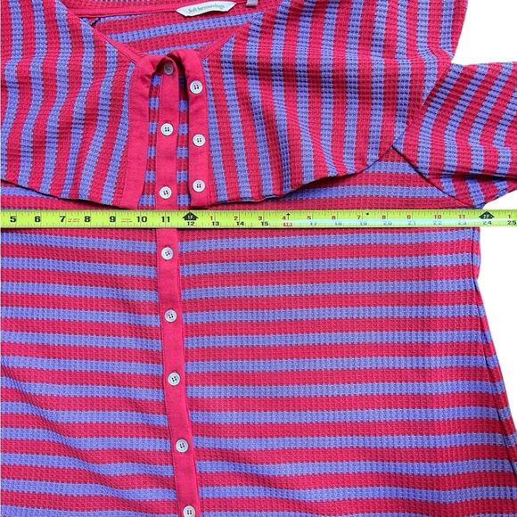 Soft Surroundings Serene Button Collar Striped Knit Sweater, Size 2X - Picture 5 of 8